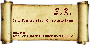 Stefanovits Krizosztom névjegykártya